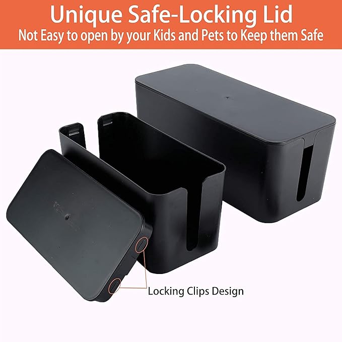 YaeCCC Cable Management Organizer Box Power Strips Hider Power Cords Hider - Image 8