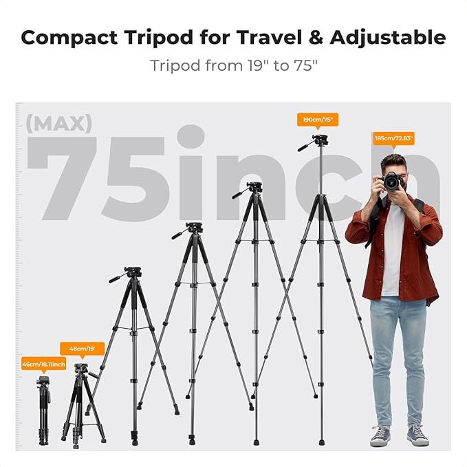 K&F CONCEPT Camera Tripod, Cellphone Clip - Image 4