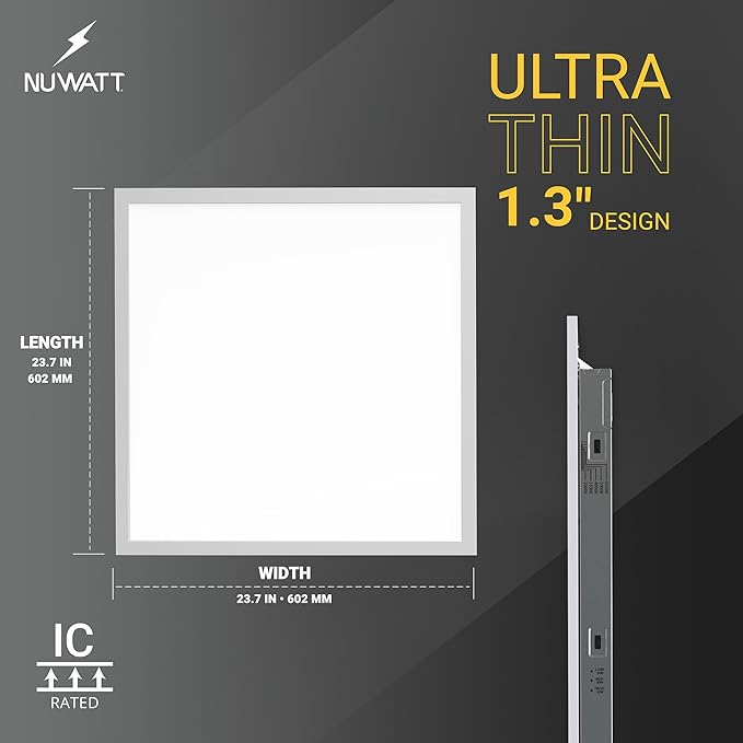 NUWATT 40 Pack 2x2 LED Flat Panel Lighting, Drop Ceiling Light Wattage - Image 7