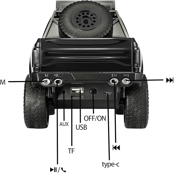 WS-589 Rugged Pickup Truck Bluetooth Replica Speaker – Portable Audio - Image 8