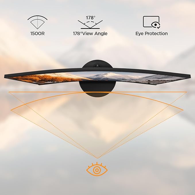 KOORUI 24 inch Curved Monitor, Full HD 1080P Curved Computer Monitor, 100Hz - Image 4
