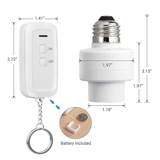 DEWENWILS Remote Control Light Socket, Wireless Remote Control Lamp Bulb Socket - Image 7