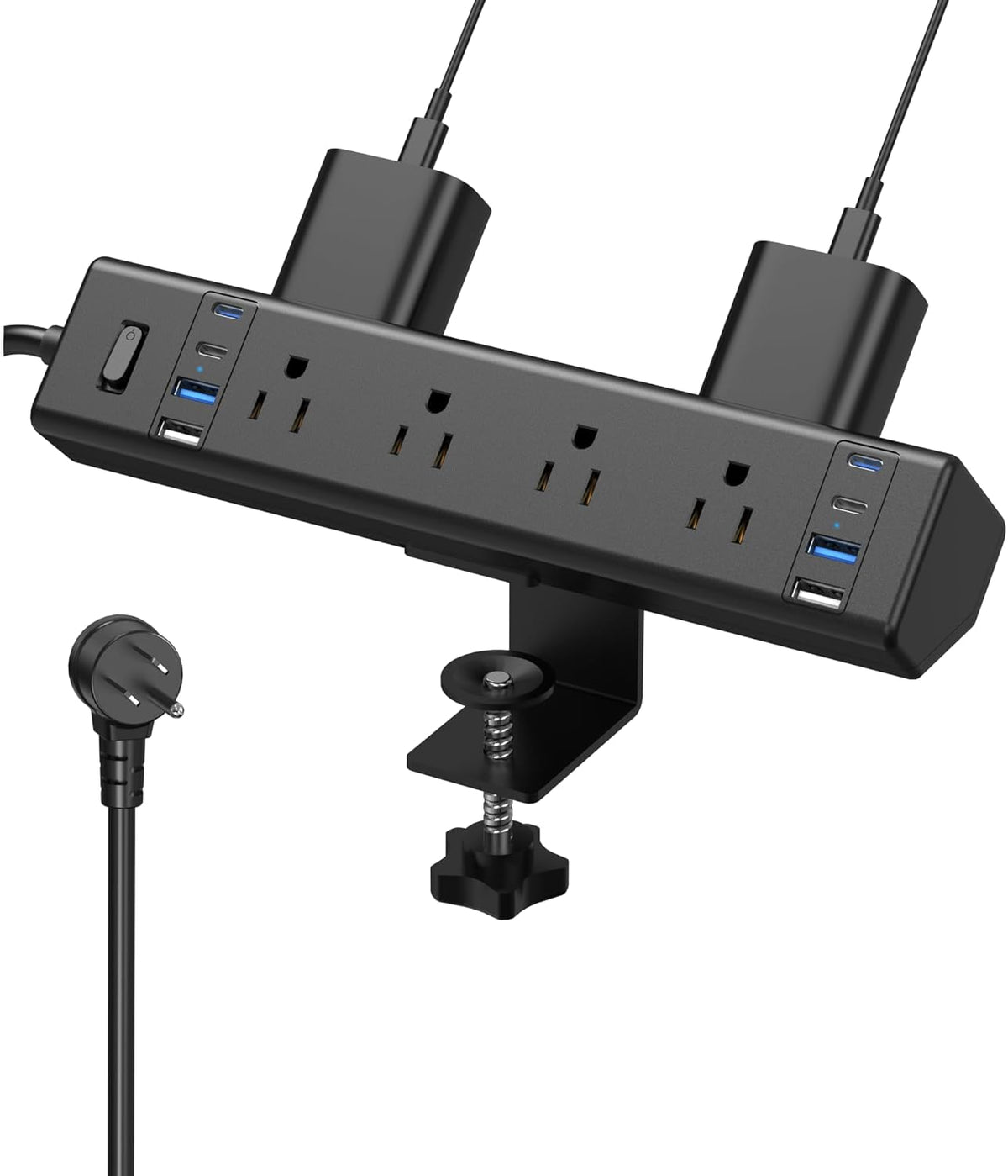 40W Fast Charging Station, Desk Clamp Power Strip, 4 USB-C Ports & 8 AC Outlets