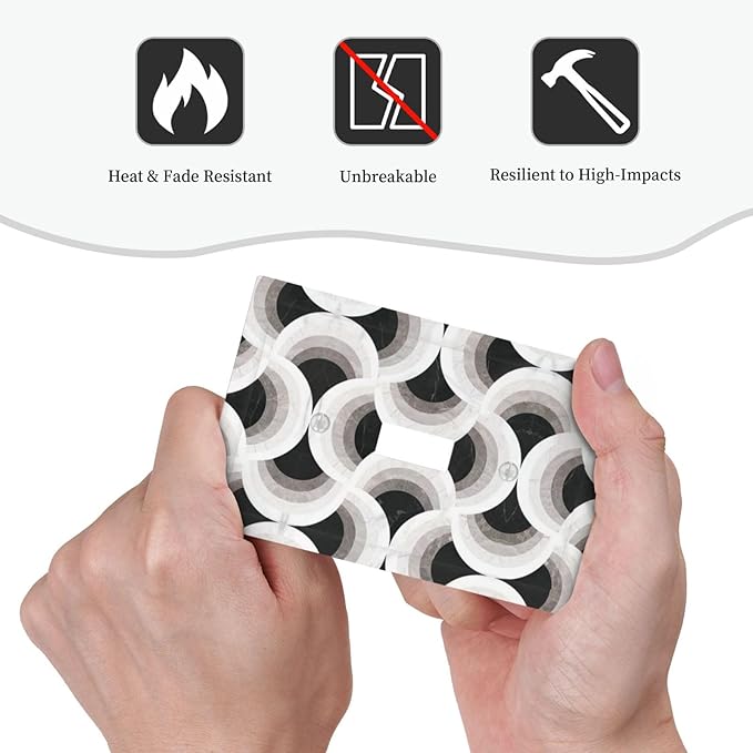 Bvtewkhz Black/White Art Marble 1 Gang Single Toggle Decorative Light Switch - Image 5