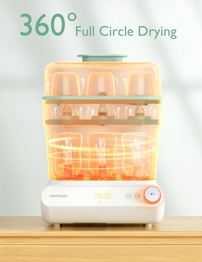 Momcozy 3 Layers Large Bottle Sterilizer and Dryer, Fast Sterilize and Dry - Image 3