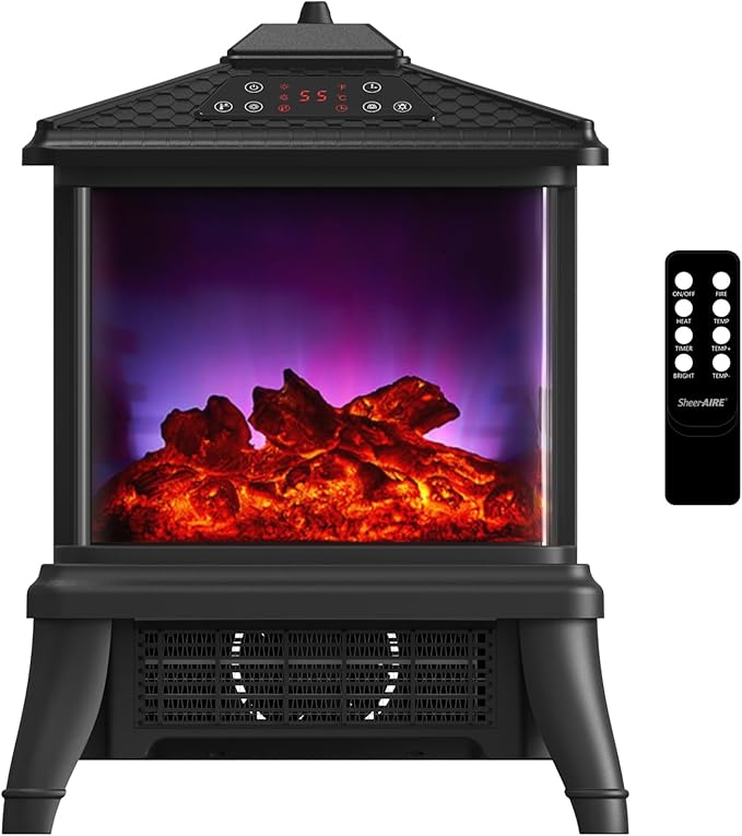 18-inch Freestanding Electric Fireplace, Equipped by SheerAIRE