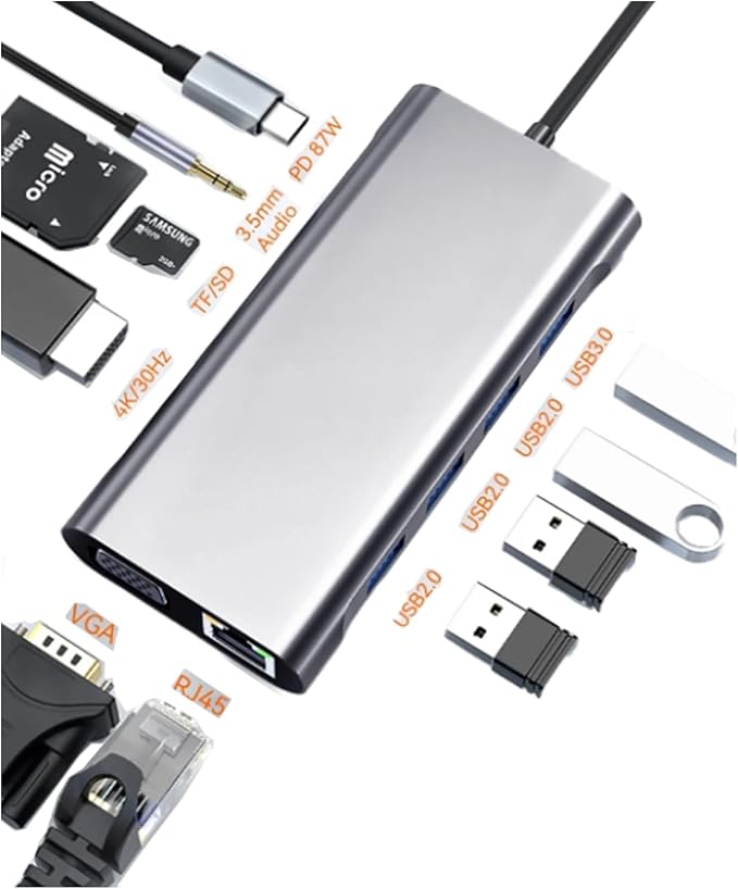 USB C Laptop Docking Station 11 in 1 Type-C Hub - Image 9