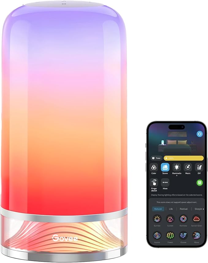 Govee RGBIC Smart Table Lamp 2, Touch Bedside Small Table Lamp Compatible by Govee
