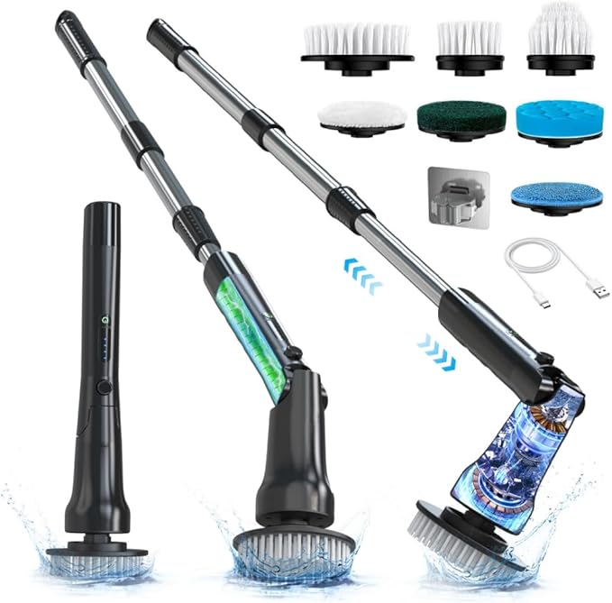 Electric Spin Scrubber, Hillyfe Bathroom Scrubber Electric by Unknown