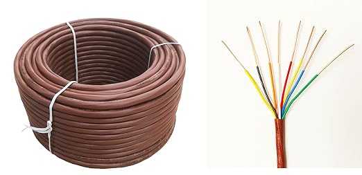 EASTWIRE 18/8 100ft Thermostat Wire, Solid Copper Wire, 18 Gauge 10 Conductors by eastwire