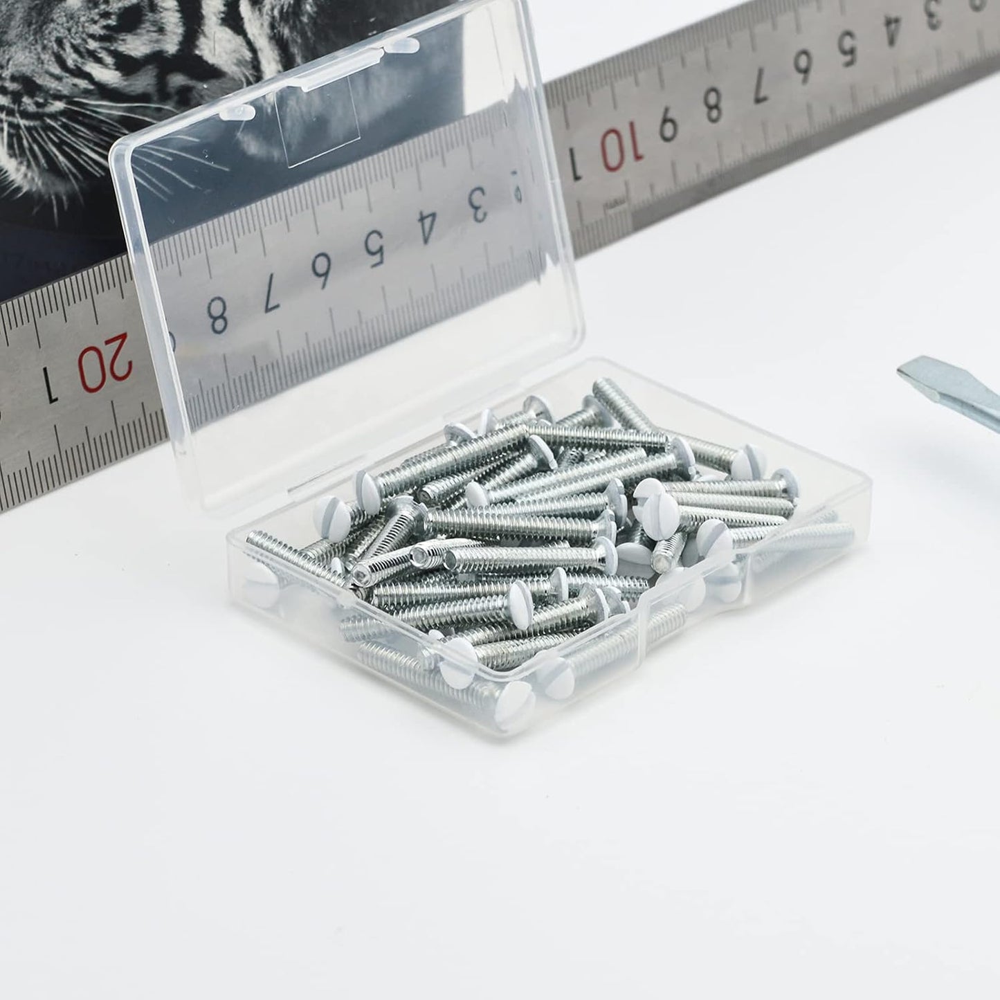 50 Pack Long Outlet Screws, 1 Inch White Screws for Wall Plates & Covers