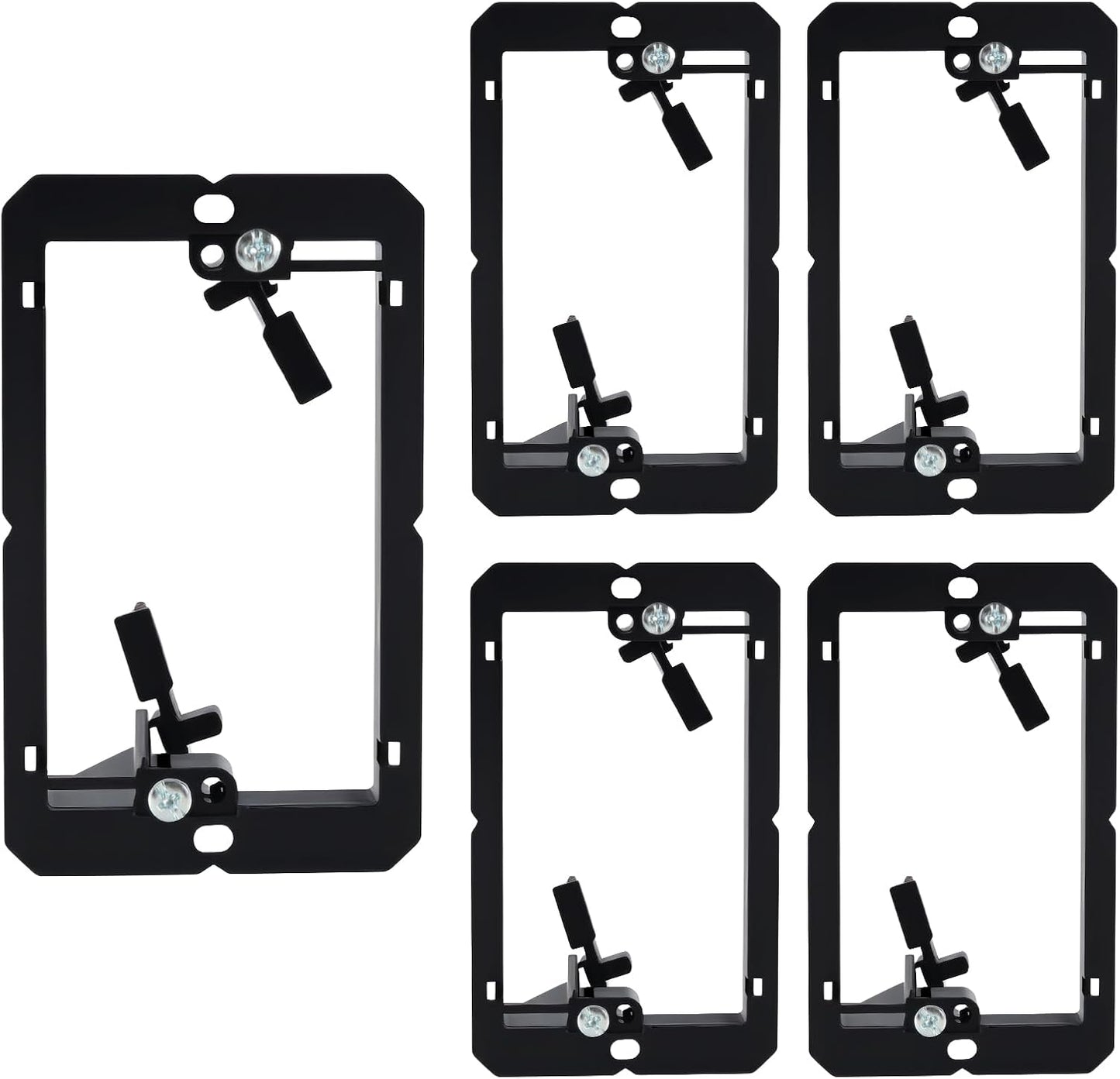 5 PCS Low Voltage Mounting Bracket, Black, Low Voltage Box | Ideal for Single Gang Wall Plate, HDMI, Telephone Wires, Network Cables, Coaxial and Speaker Cables
