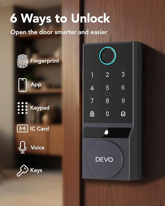 Devo G3 Fingerprint Smart Door Lock, Keyless Entry Door Lock, App Control - Image 3