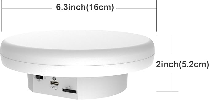 6.3 inch / 4.4LBS Load, 360 Degree Electronic Turntable Display Stand - Image 5