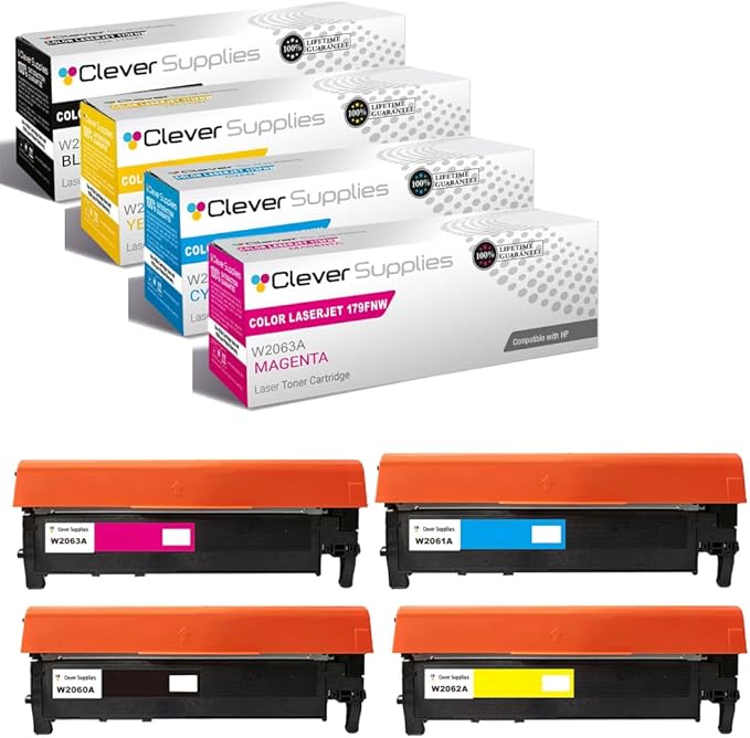 CS Replacement Compatible with HP 179FNW Toner Cartridge W2060A W2061A W2063A by CleverSupplies