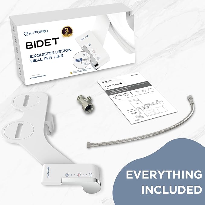 HOPOPRO Bidet Attachment for Toilet, Non-Electric Bidet Ultra-Slim Dual Nozzle - Image 8