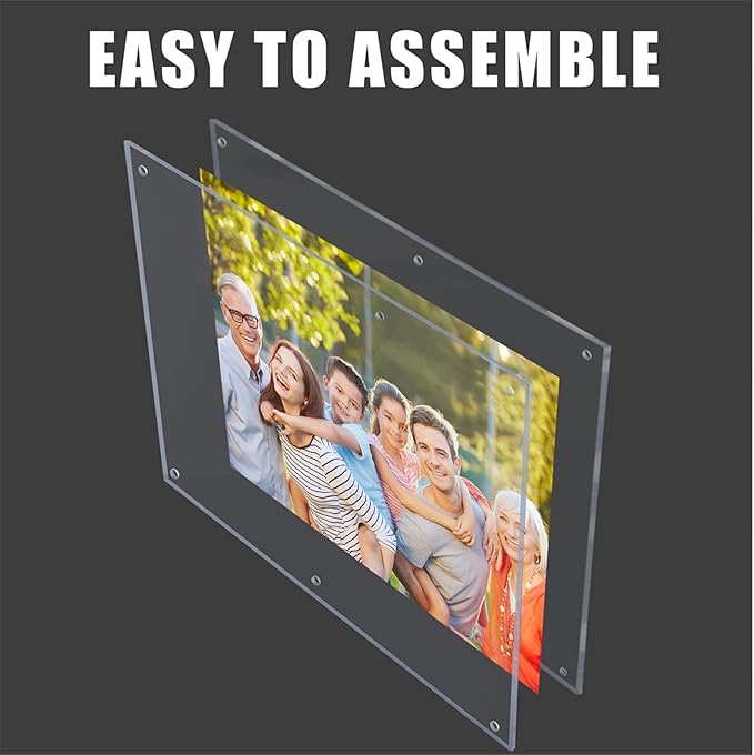 Kalami 3Pack 16x20 Clear Acrylic Wall Mount Picture Frame Self Adhesive - Image 3