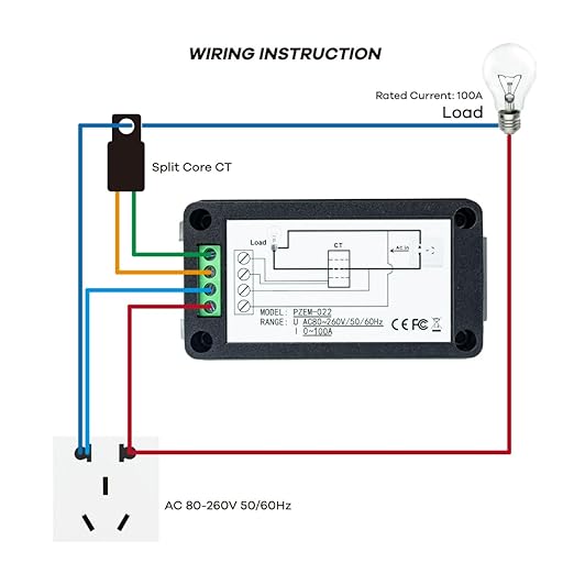 AC 80-260V 100A Multi-Function Power Monitor LCD Digital Display Voltage - Image 4