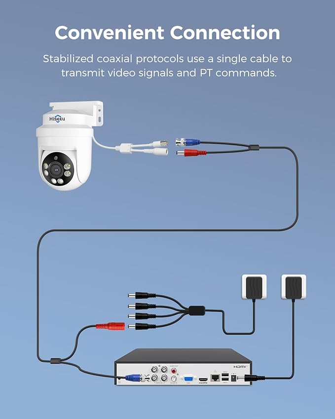 Hiseeu 3K 360°View PTZ Wired Security Camera System - Image 7