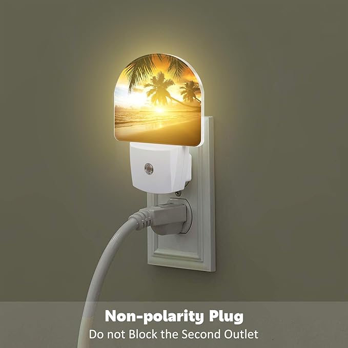 sndheke Tropical Ocean Beach Night Light, Palm Trees at Sunset Dusk to Dawn - Image 4