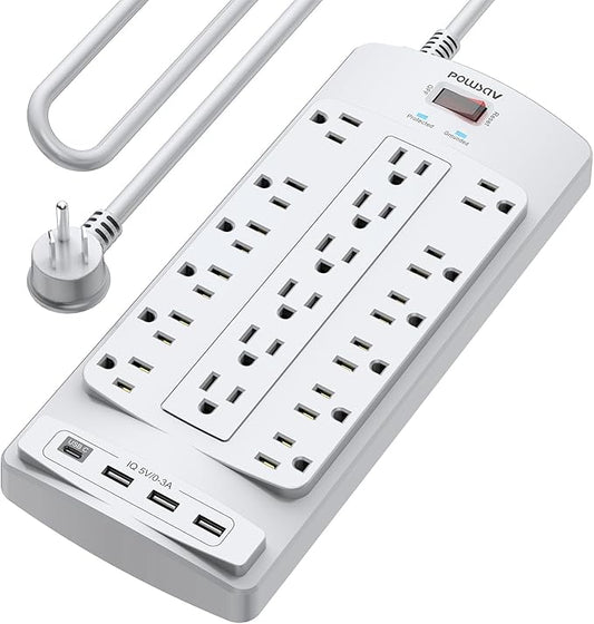 18 Outlets Surge Protector Power Strip by POWSAV