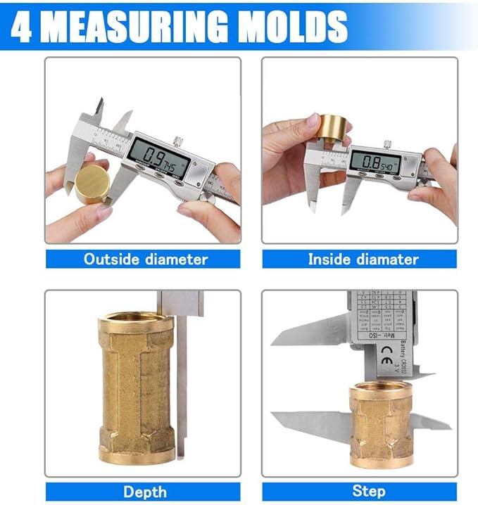 Digital Caliper Measuring Tool, Stainless Steel Vernier Caliper Digital - Image 4