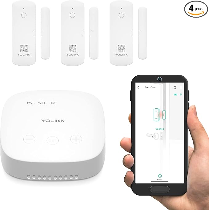 YoLink LoRa Smart Door Sensor Starter Kit: SpeakerHub Audio Hub & Door Sensors by YoLink