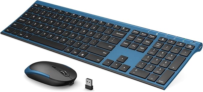 Wireless Keyboard and Mouse, Vssoplor 2.4GHz Rechargeable Quiet Full-Size by VssoPlorWirelesskeyboardMouse