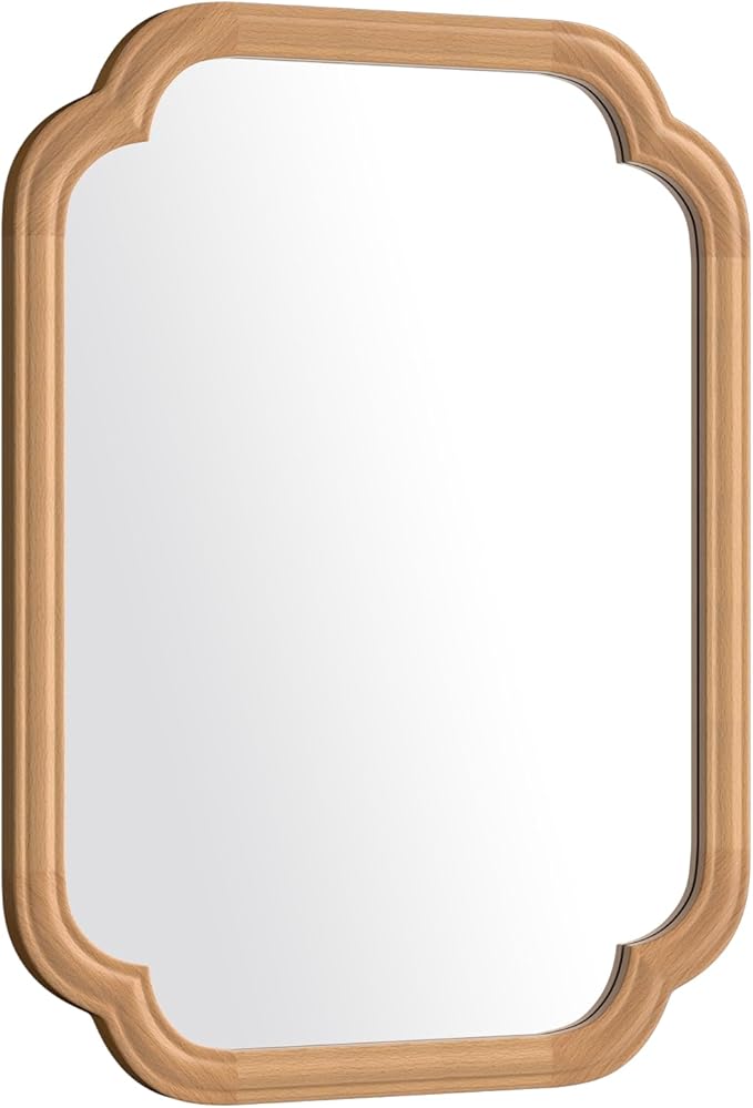 Natural Wood Framed Mirror, 18X24 Inch Bathroom Mirror - Image 8