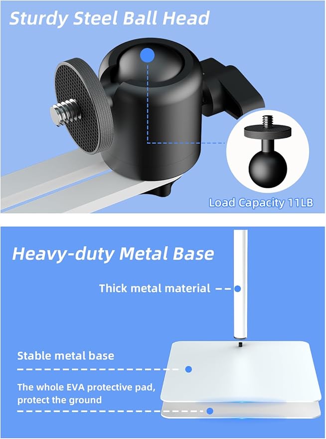 suptek Height Adjustable Projector Stand Against Wall Hidden Stand, 360°Swivel - Image 8