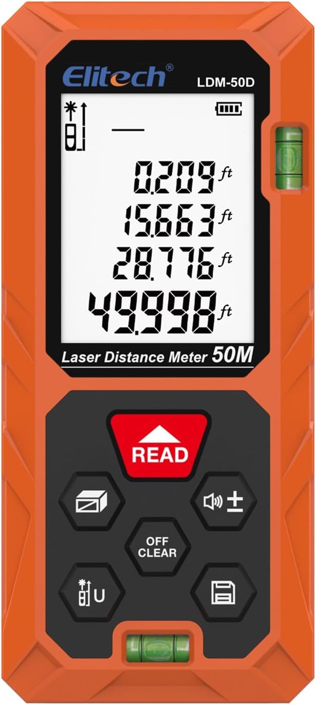 Elitech Laser Measuring Tool 165ft, Digital Laser Tape Measure - Image 2