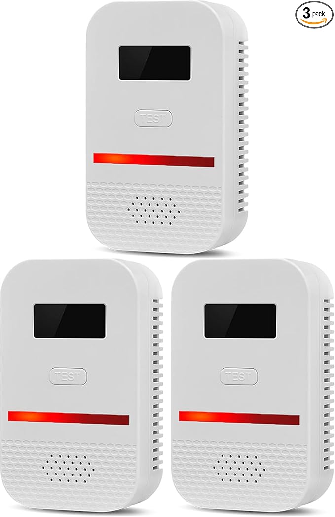 3PCS 2-in-1 Carbon Monoxide and Combustible Gas Detectors Combination, Plug in by Unknown