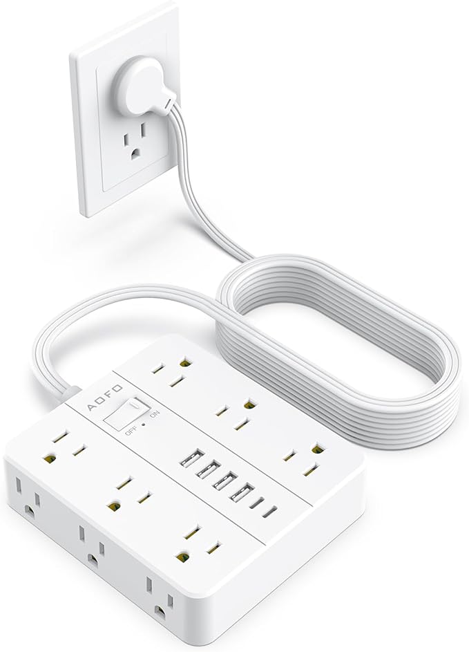 AOFO 15FT Surge Protector Power Strip, 12 AC Outlets by AOFO