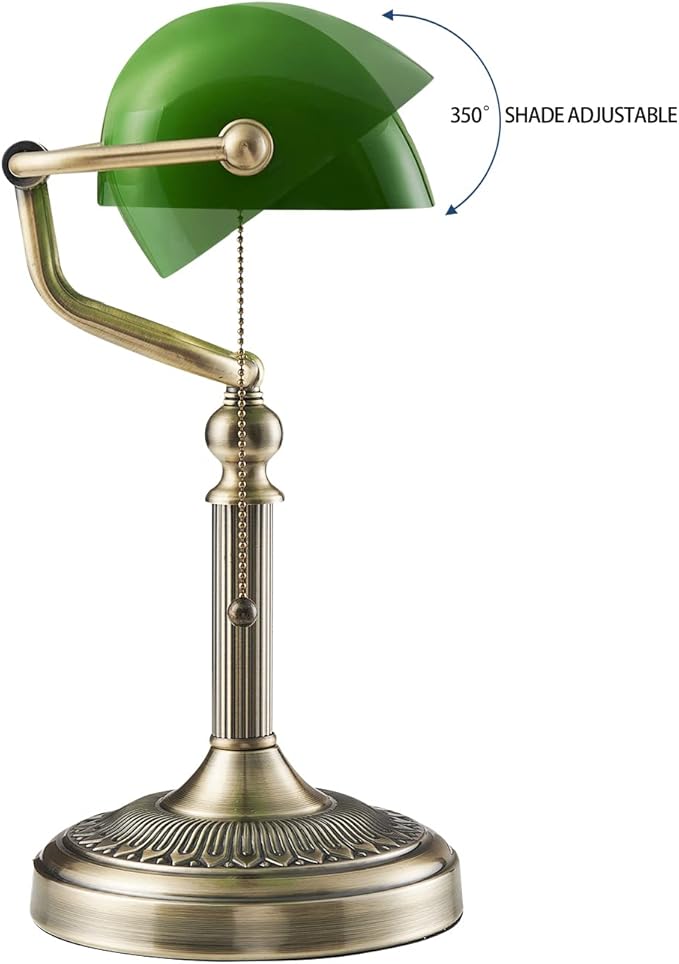 Newrays Green Glass Bankers Desk Lamp - Image 7