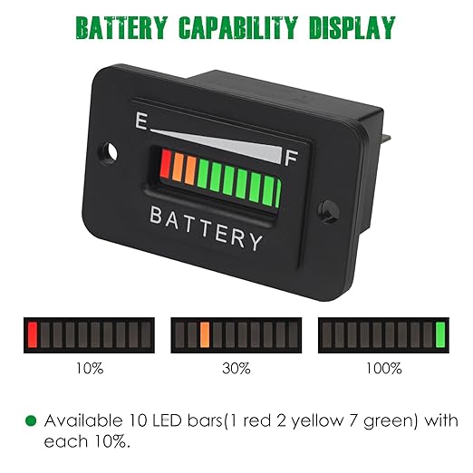 Yooreal 48V Battery Fuel Gauge Indicator, Battery Capacity Monitor - Image 2