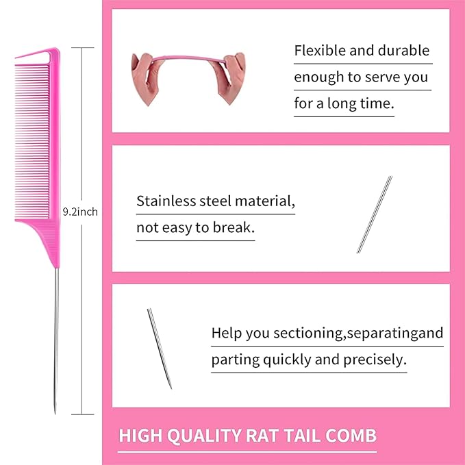 8 Pieces Styling Comb Set - Image 2