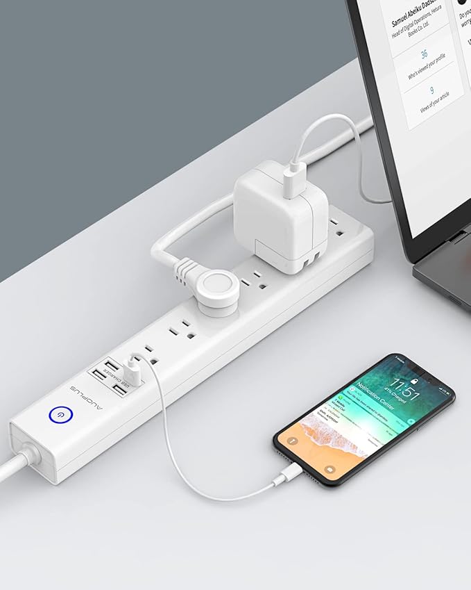 2 Pack Surge Protector Power Strip - 10FT Long Extension Cord - Image 8