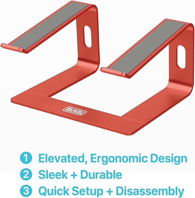 BLACK+DECKER Laptop Stand for Computer Desk, Ergonomic Laptop Stand for Desk - Image 2