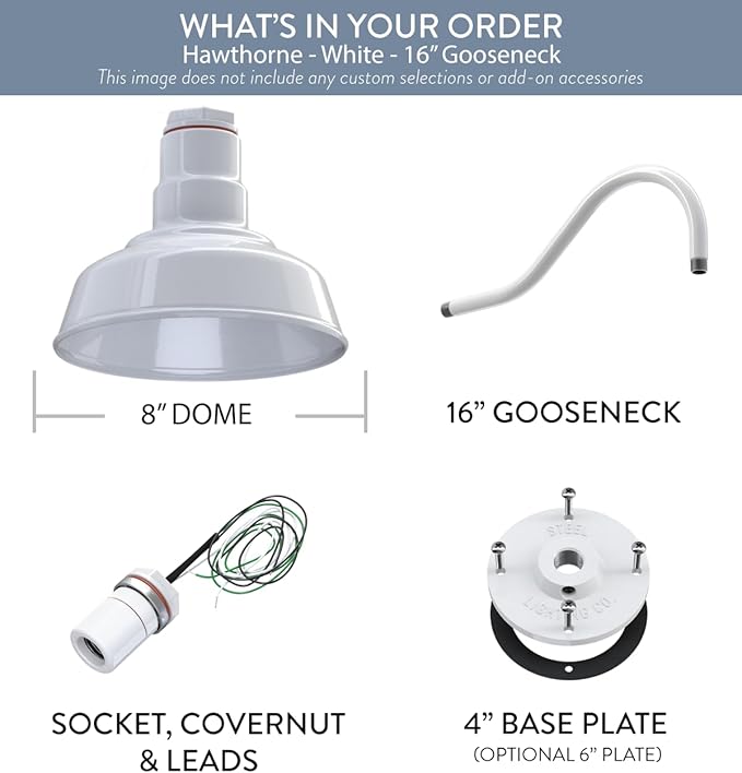 Steel Lighting Co. Hawthorne Barn Light | Outdoor Wall Mounted | 8 inch Dome | - Image 6