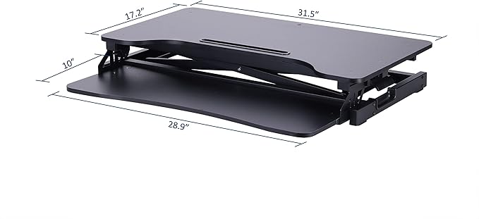 Rocelco Standing Desk Converter 31.5 Inch Sit Stand Up Dual Monitor Tabletop - Image 3