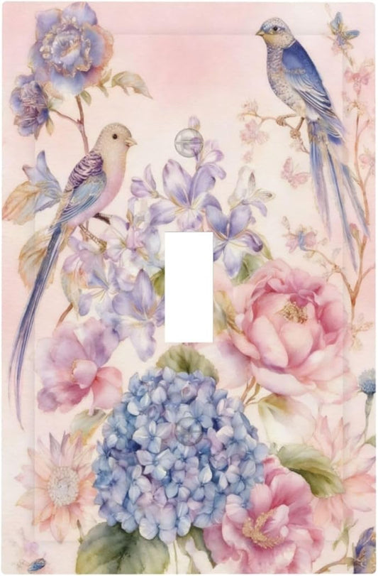 Bvtewkhz Floral Birds Morris 1 Gang Single Toggle Decorative Outlet Covers by Unknown