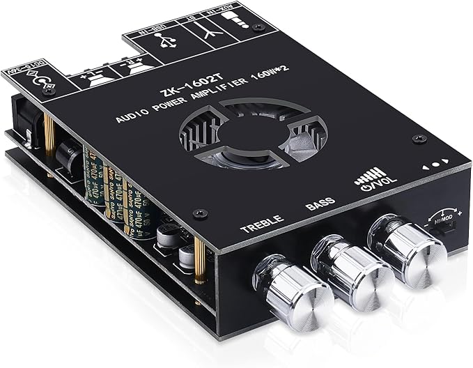 Audio Amplifier Board, ZK-1602T Bluetooth 5.0 Power Amp by ARRAROWN