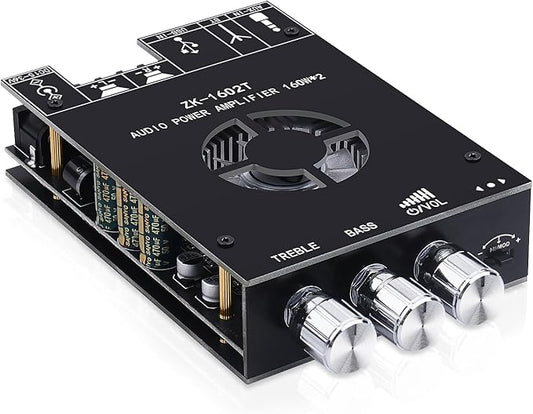 Audio Amplifier Board, ZK-1602T Bluetooth 5.0 Power Amp by ARRAROWN