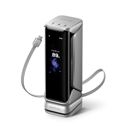 EF ECOFLOW Rapid Pro X Power Bank, 140W Built-in Cable, 3-Port Portable Charger by EFECOFLOW