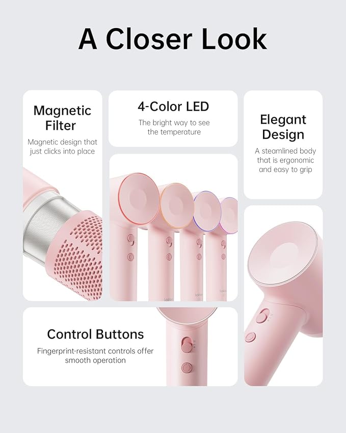 Laifen Hair Dryer SE, 200 Million Negative Ionic Blow Dryer - Image 8