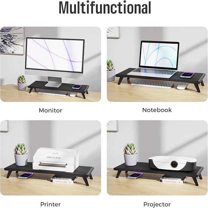 loukin Monitor Stand Riser for Desk, 22.4" x 8.3" Larger Computer Stand for - Image 6