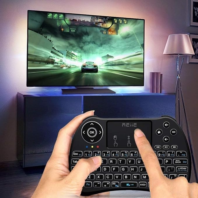 REIIE H9+ Mini Keyboard, 2.4GHz Wireless Mini Handheld Smart TV Remote Keyboard - Image 5