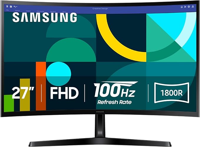 Samsung 27" Essential S3 Series FHD 1800R Curved Computer Monitor, Game Mode by Samsung
