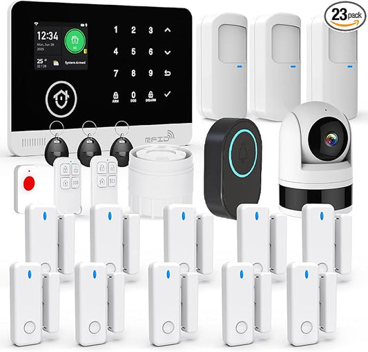 Home Alarm System with Camera, 23 Pieces Wireless WiFi/GSM SMS Home Security by Unknown