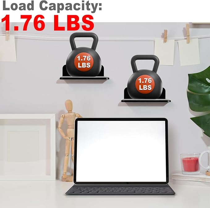TXEsign Small Floating Shelves Speaker Shelves-2 Pack Wall Shelves Speaker Mount - Image 5